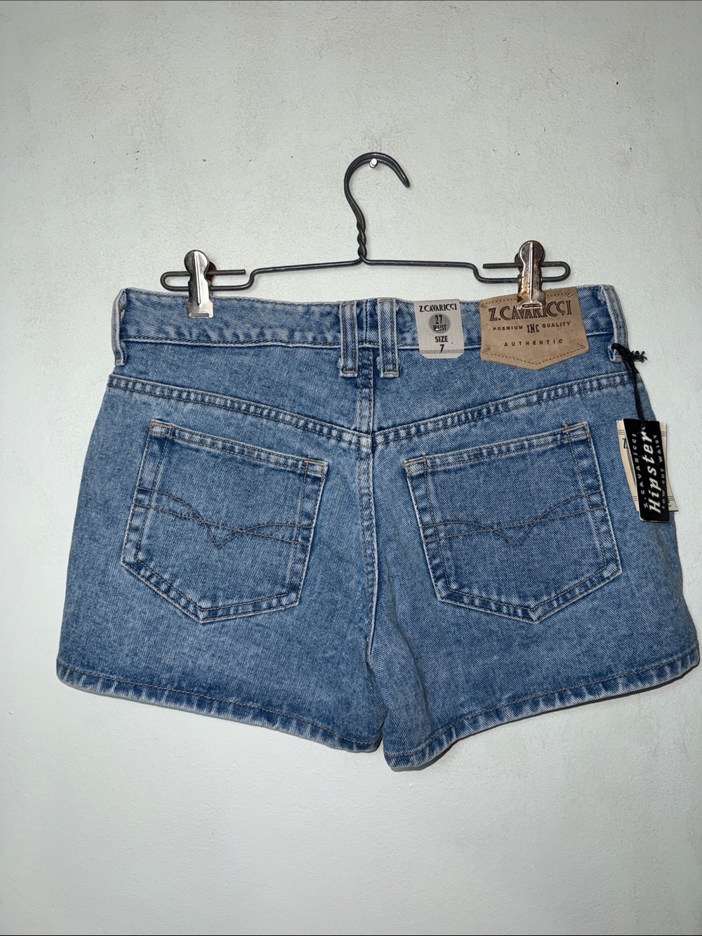 Z. Cavaricci Vintage Y2K Hipster Low Rise Medium Wash Denim Shorts Sz 27 NWT! - Picture 4 of 15